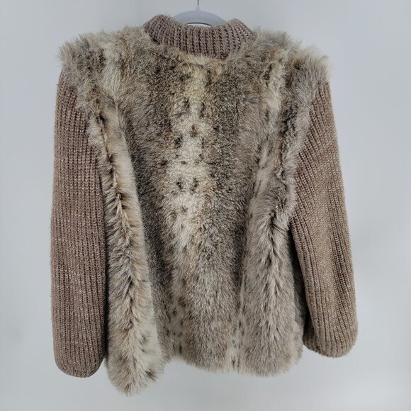 🧥 Studio VI Ltd. Faux Fur & Knit Jacket – Made in USA – Fully Lined - Picture 4 of 10